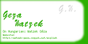 geza watzek business card
